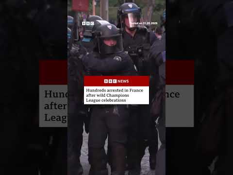 Hundreds arrested in France after wild Champions League celebrations. #BBCNews thumbnail