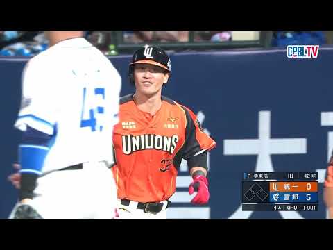 05/21 統一 VS 富邦 四局上，范國宸回歸鎮守富邦一壘，立刻演出美技守備替李東洺抓下出局數 thumbnail