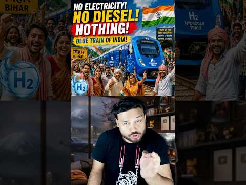No Diesel, No Electricity Needed! BLUE TRAIN -  India’s Shocking New PURE Hydrogen Trains #shorts thumbnail