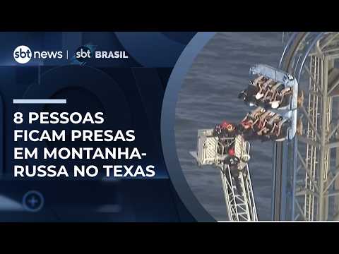 Montanha-russa para a 30 metros de altura e 8 pessoas ficam presas no Texas | #SBTBrasil thumbnail