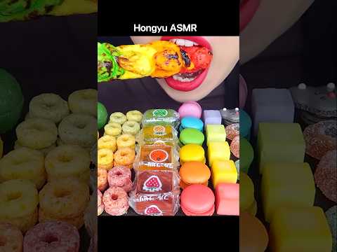 ASMR RAINBOW DESSERTS *FRUITS KINJO HONEY JELLY 무지개 후르츠 킨조젤리 #shorts #mukbang #먹방 #rainbow #hongyu thumbnail
