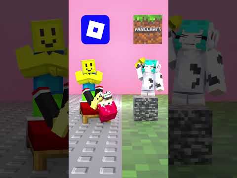 Roblox or Minecraft ?! #shorts thumbnail