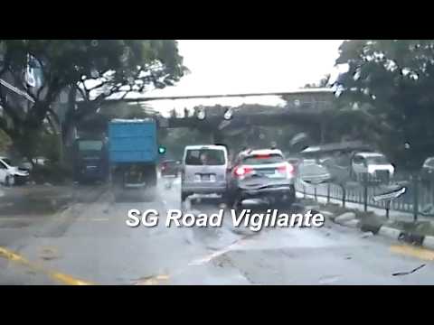 15may2026 Alexandra Road toyota hiace changing lane without due care sending mercedes up the kerb thumbnail