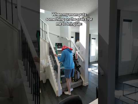 When My Mom Puts Something On The Stairs #Shorts thumbnail