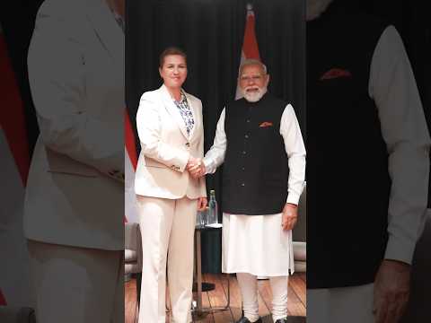 PM Modi held a meeting with Denmark PM Mette Frederiksen | #shorts thumbnail