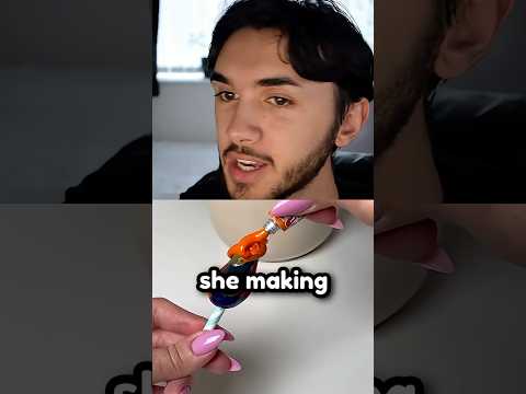 She made a giant glue bubble... #shorts #shortsfeed #youtubeshorts #cringe #lifehack #comedy #funny thumbnail