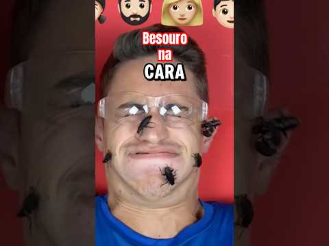Quem assustar com o besouro no rosto perde?!😱 #shorts thumbnail