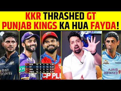 KKR THRASHED GT, PUNJAB KINGS KA HUA FAYDA! PHANS GAYA GT KA QUALIFIER 1! #kkrvsgt #shubmangill thumbnail