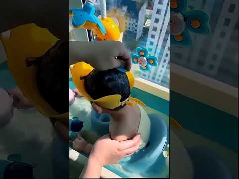 How to safely bathe a baby. ( # 3107 ) ▶️  Soft & Adjustable Baby Shower Cap thumbnail