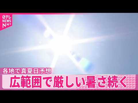 【広範囲で厳しい暑さ】真夏日となる所多く  台風6号は週明けに沖縄～本州付近に接近のおそれ thumbnail