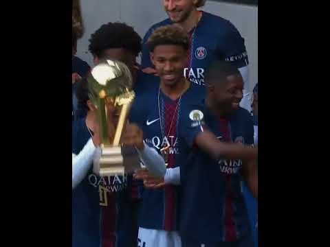 PSG lifting their 14th Ligue 1 title 🔥🏆#football #ligue1 #foot #psg #ligue1mcdonalds #footballshorts thumbnail