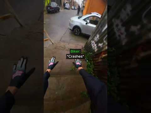Biker Crashes While Hitting Stairs! ? thumbnail