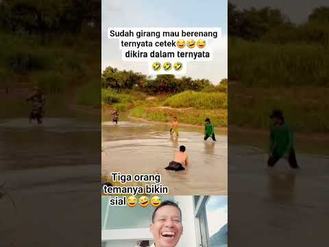 #sudah girang mau berenang di kira dalam ternyata cetek??? #hiburanlucu #shorts thumbnail