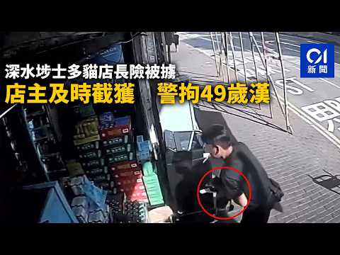 【01秒看新聞】深水埗士多貓店長險被擄　店主及時截獲　警拘49歲漢｜01新聞｜深水埗｜士多｜貓店長｜警察｜盜竊 thumbnail