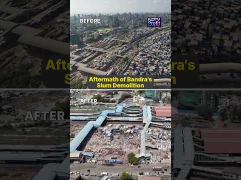 Drone Visuals Highlight The Aftermath of Bandra's Garib Nagar Slum Demolition #shorts #bandra thumbnail