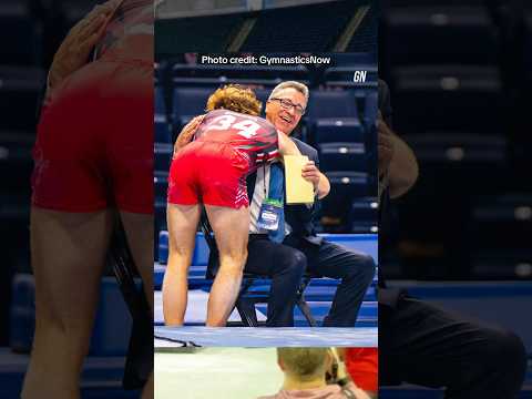 He hugged the judge ?#gymnastics #olympics #gymnast #sports #ncaa thumbnail
