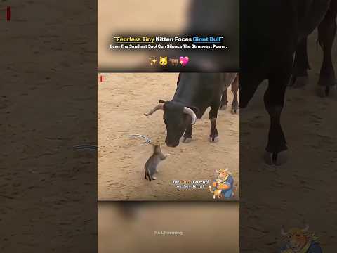 Fearless Tiny Kitten Faces Giant Bull— Even The Smallest Soul Can Silence The Strongest Power ✨❤️ thumbnail