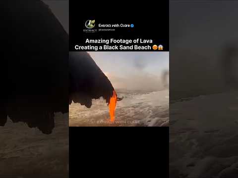 Lava Creating a Black Sand Beach 🌋🔥 thumbnail