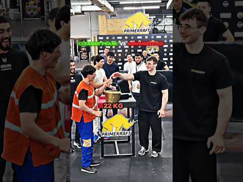 Cleaner Pranker VS Armwrestling Power 🔥 #armwrestling thumbnail