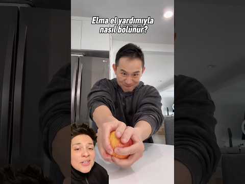 Elmayı elle nasıl böleriz? İşte böyle 🍎✋ #shorts #apple thumbnail