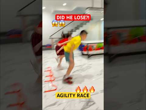 AGILITY RACE 🔥 WHO WON?! 🤯 RUN LIKE NINJAS #shorts #speedandagility #ninja thumbnail