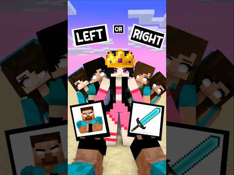 Help Girls Choose Left or Right #shorts #minecraft #queennevercry #helpherobrine #newupload thumbnail