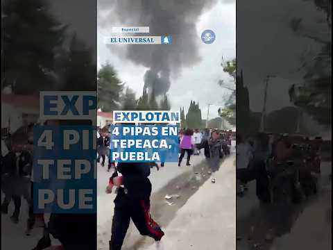 Explotan cuatro autotanques de gas LP en Tepeaca, Puebla; evacúan a más de 2 mil personas #shorts thumbnail