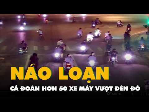 Video cả đoàn hơn 50 xe máy vượt đèn đỏ, gây náo loạn giữa ngã tư ở Nghệ An thumbnail