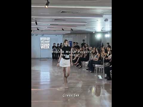 She didn't need the heels to carry the entire runway 💀 #supermodel #fashion #shorts #runway thumbnail