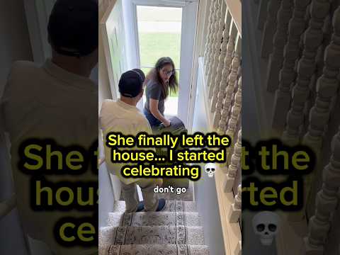 I was celebrating her leaving…until she came back 😂 #shorts #funnycouple #marriagehumor #relatable thumbnail