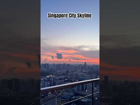 Singapore City Skyline: Sunset to Night #singapore #sunset #nightsky #singaporeskyline #nightscape thumbnail