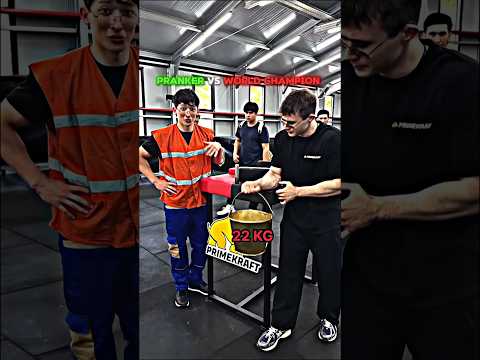 Cleaner Prank vs Normal People's and World Champion 🔥 #armwrestling thumbnail