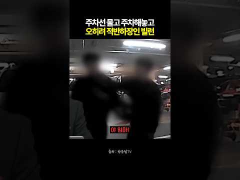 주차선 물고 주차해 놓고 오히려 적반하장인 빌런 #블랙박스 #한문철tv #교통사고 thumbnail