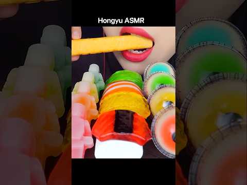 ASMR RAINBOW DESSERTS 다양 무지개 먹는 레고, 딕만스, 초밥젤리 FROZEN NIK-L-NIP #shorts #mukbang #먹방 #rainbow #hongyu thumbnail