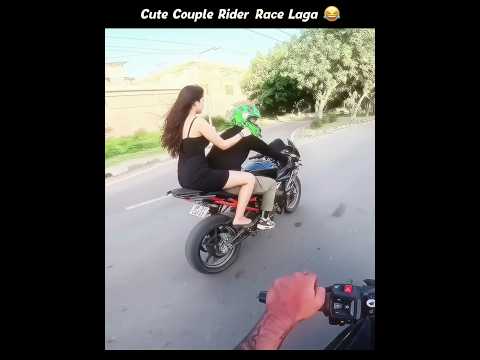 Cute Couple Rider 😍 Crazy Moment 🔥 KTM Bike | Superbike Zx10r | Without Helmet thumbnail