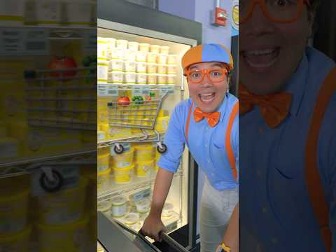 Let's Shop for the HEALTHIEST 🥕 🛒 Groceries! Hurry Blippi it's almost dinner! #shorts thumbnail