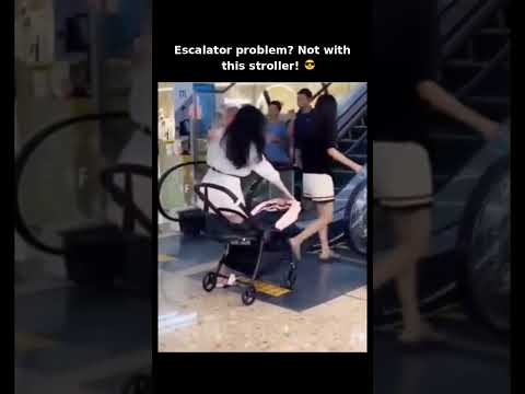 Smart Stroller Escalator Hack! 🤯follow for more #shorts thumbnail