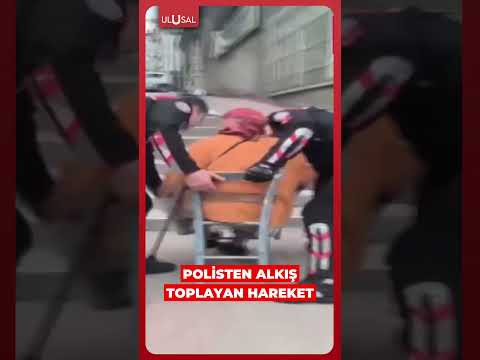 Merdivenleri çıkamayan yaşlı kadını polis ekibi taşıdı #shorts #polis #keşfet thumbnail