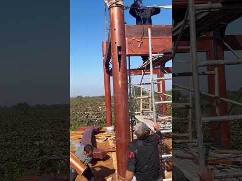 The process of building a wooden house- Good tools and machinery make work easy thumbnail
