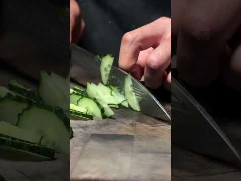 Rui “Azure Dragon” Gyuto cutting cucumber  #fyp #satisfying #kitchenknife #japaneseknife #ruiknife thumbnail