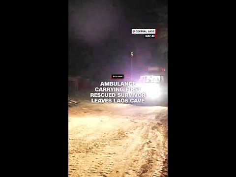 Ambulance carrying first rescued survivor leaves Laos cave thumbnail
