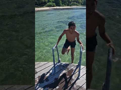 Kids Dive In! Cold Beach Water Fun! ??#shorts  #2winners #kidsfun thumbnail
