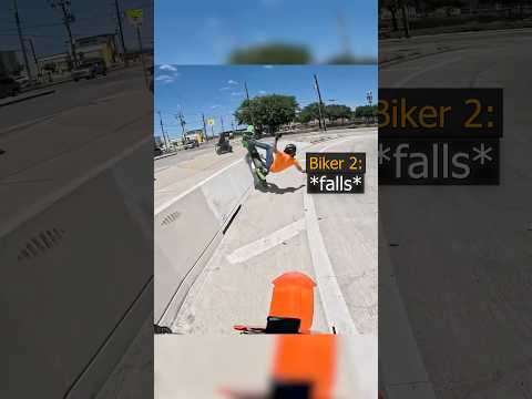 Biker Falls Off the Curb !? thumbnail