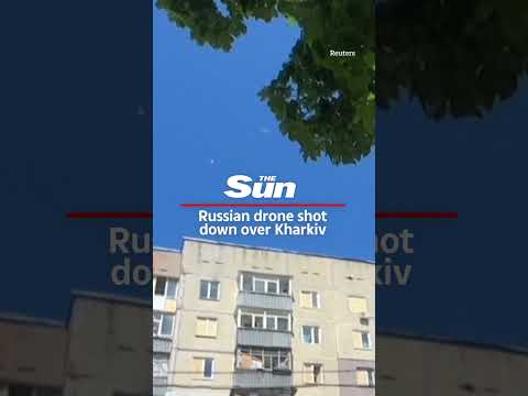 Russian drone shot down over Kharkiv #ukraine thumbnail