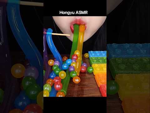 ASMR RAINBOW DESSERTS 무지개 꿀젤리 왁스병 레고 NIK-L-NIP WAX HONEY JELLY #shorts #mukbang #먹방 #rainbow #hongyu thumbnail
