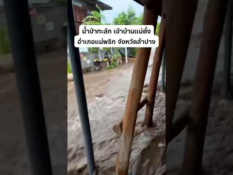 น้ำป่าทะลัก เข้าบ้านแม่ตั๋ง #ลำปาง #น้ำท่วม #น้ำป่าไหลหลาก #shortvideo #shorts thumbnail