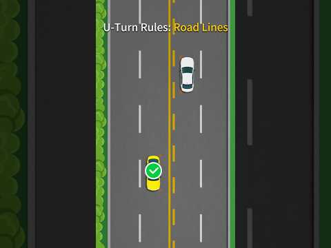 Is Your U-Turn LEGAL? Avoid the Solid Line Ticket! ??#driving #drivingrules #uturn #trafficfines thumbnail