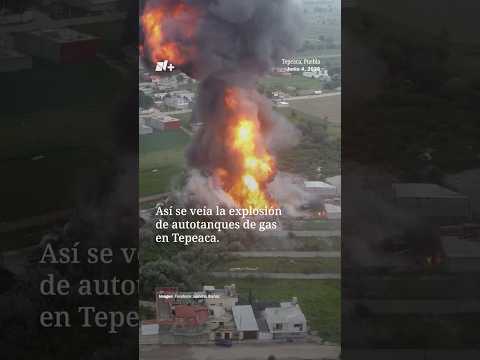 Así se Veía desde el Aire la Explosión de Autotanques con Gas LP en Tepeaca, Puebla thumbnail