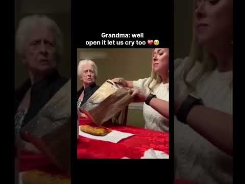 Grandma: well open it let us cry too ❤️‍🩹🥺 thumbnail
