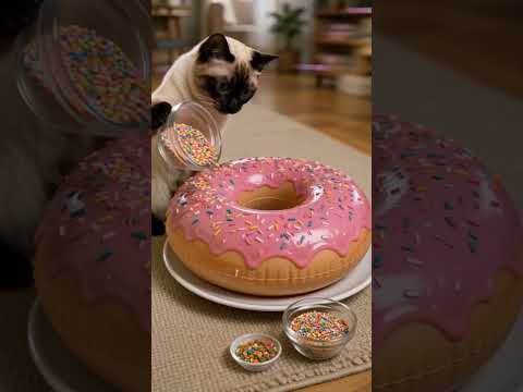 مقلب مضحك بين قطة وكلب: دونات عملاقة على شكل بالون ??? thumbnail
